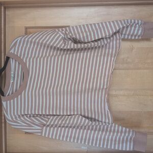 Cotton On Striped Long Sleeve Tee - Pink and White